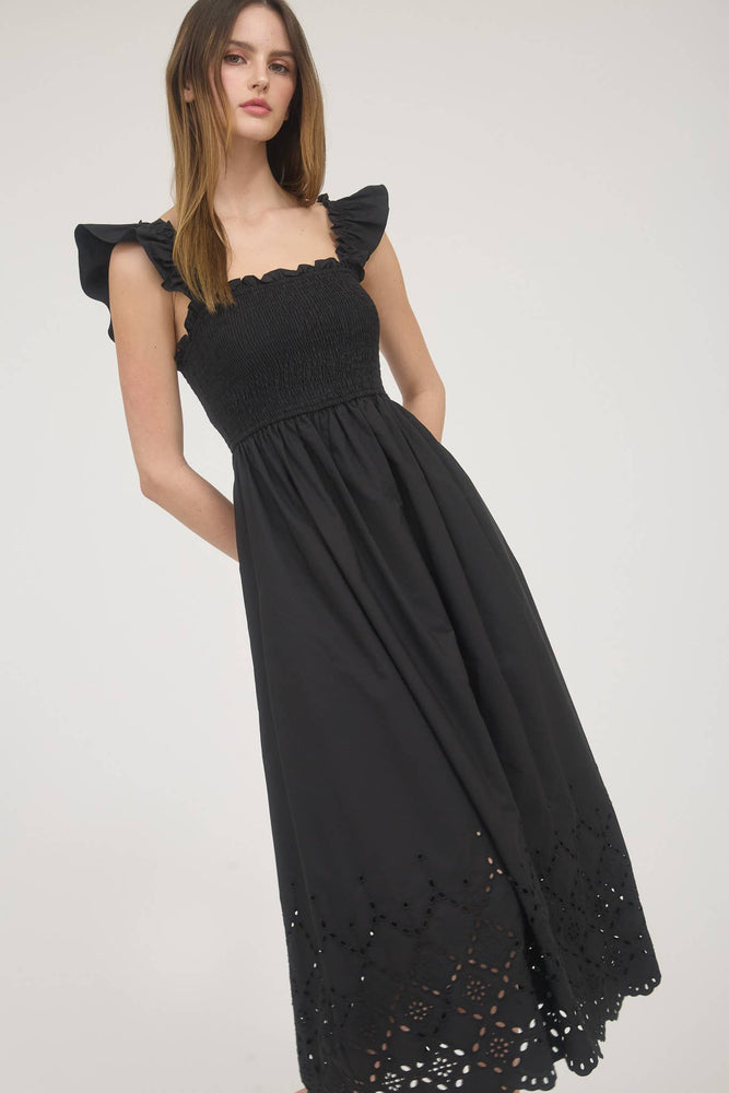 
                
                    Load image into Gallery viewer, Once Upon A Dream Eyelet Midi Dress
                
            