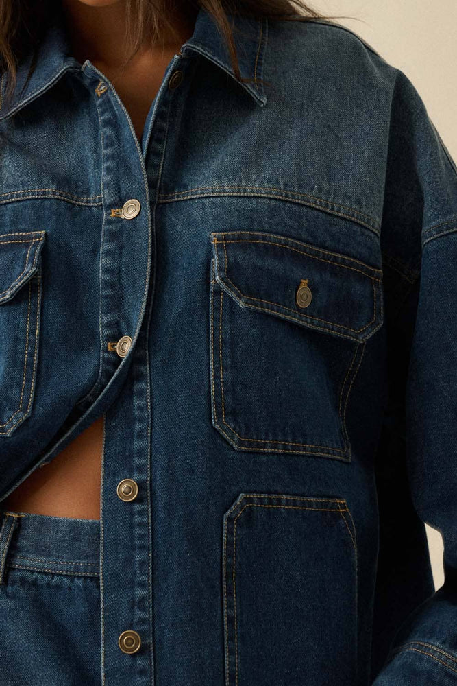 Ombré Oversized Denim Jacket