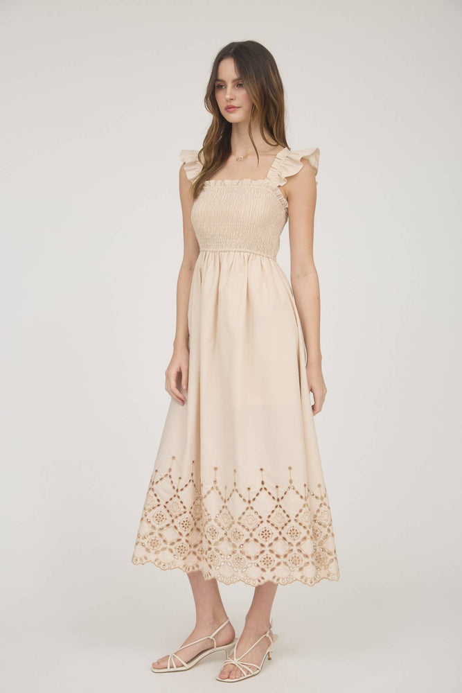 Once Upon A Dream Eyelet Midi Dress