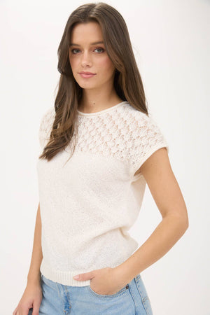 Eyelet and Bows Knit Top