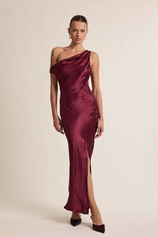 Holiday Cheer One Shoulder Maxi Dress