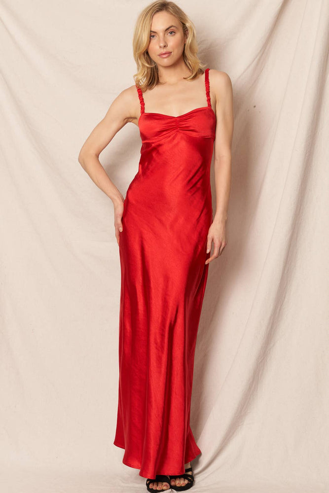 Elegant Occasion Satin Maxi Dress