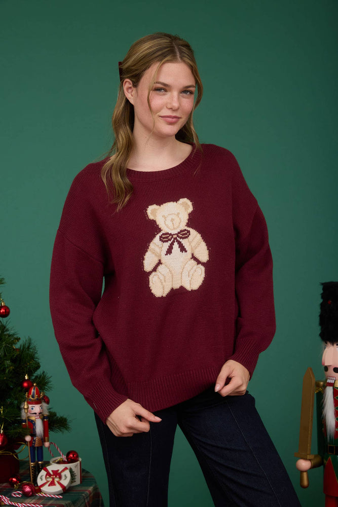 Classic Teddy Bear Knit Sweater