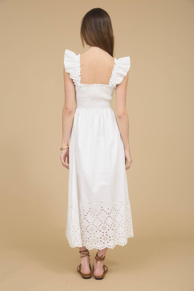 
                
                    Load image into Gallery viewer, Once Upon A Dream Eyelet Midi Dress
                
            