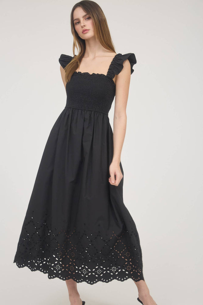 
                
                    Load image into Gallery viewer, Once Upon A Dream Eyelet Midi Dress
                
            