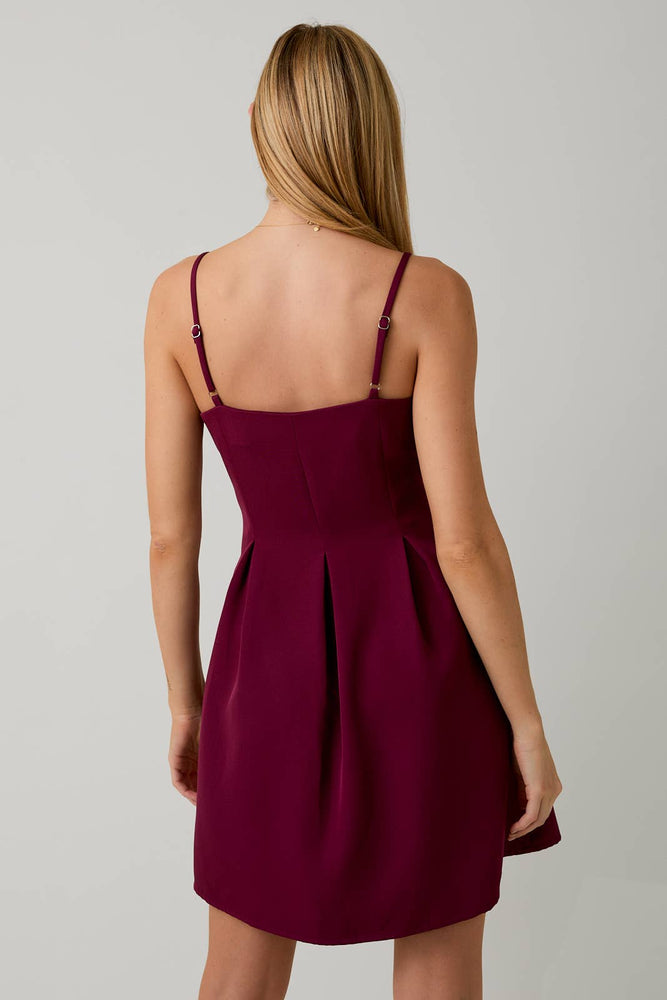 Elegant Evening Burgundy Dress