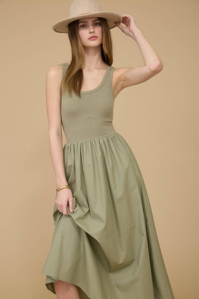 Sage Blossom Tank  Dress