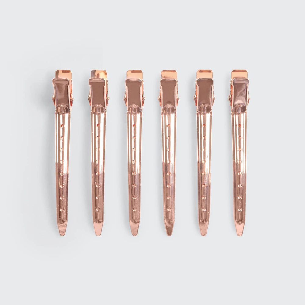 Styling Hair Clip 6pc - Rose Gold