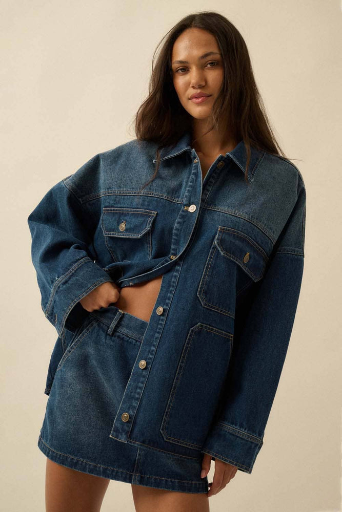 Ombré Oversized Denim Jacket