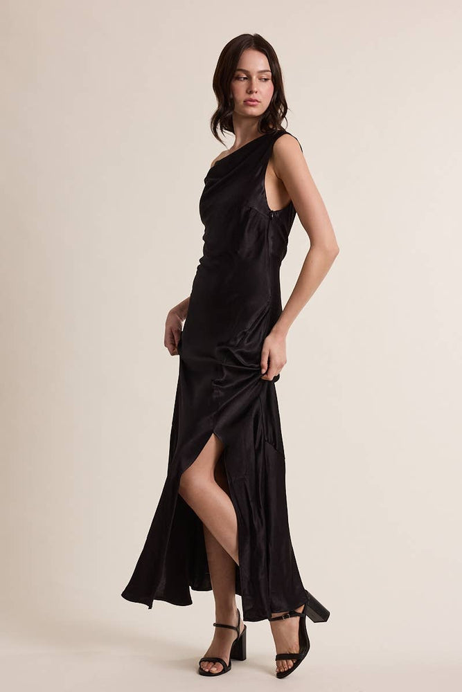 Holiday Cheer One Shoulder Maxi Dress
