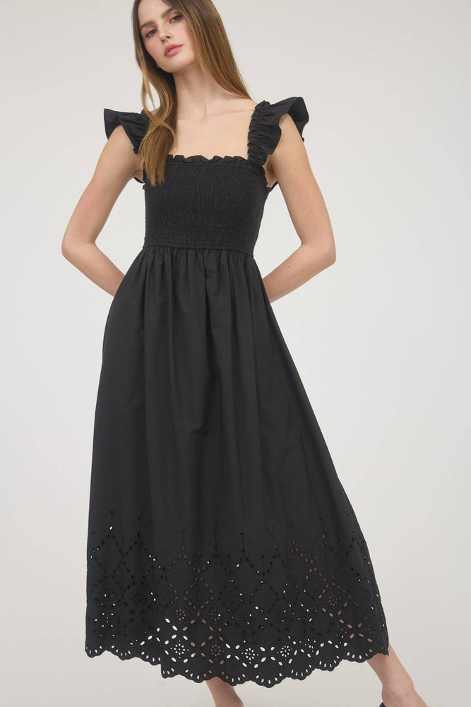 
                
                    Load image into Gallery viewer, Once Upon A Dream Eyelet Midi Dress
                
            