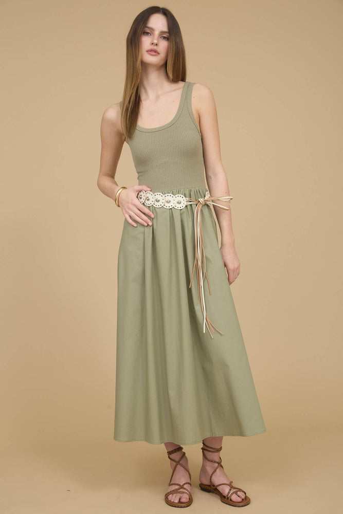 Sage Blossom Tank  Dress