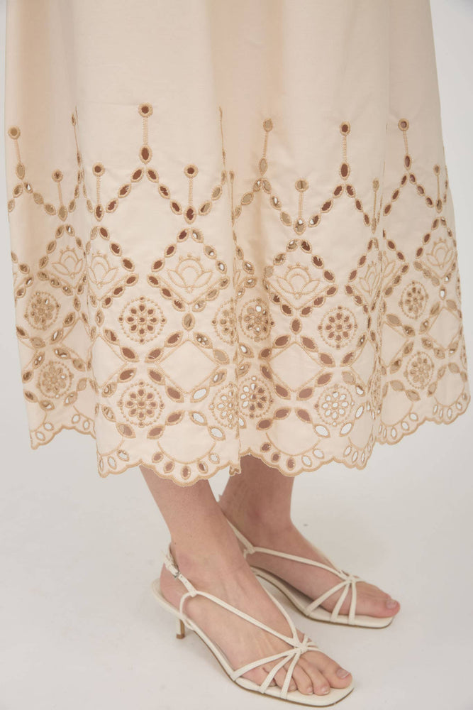 
                
                    Load image into Gallery viewer, Once Upon A Dream Eyelet Midi Dress
                
            