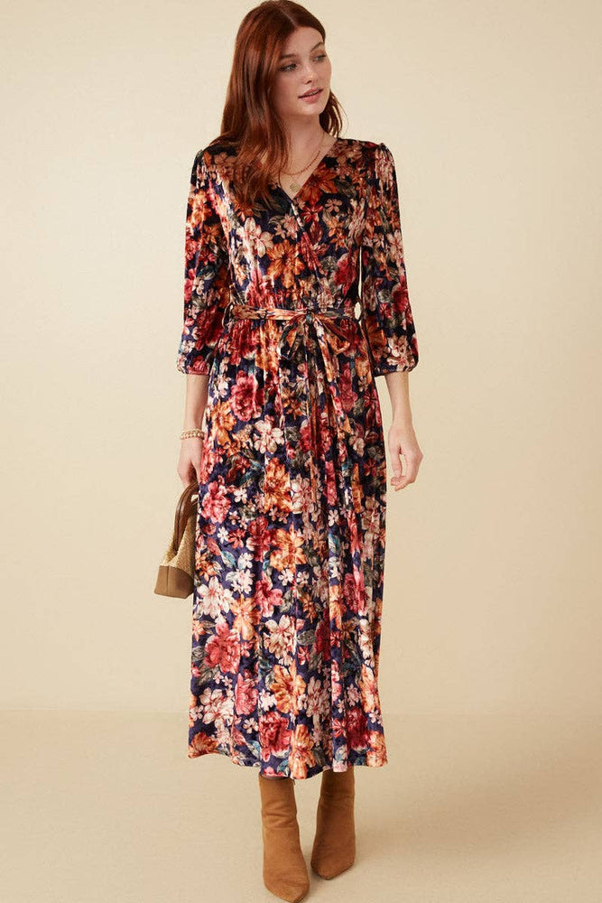 Floral Luxury Velvet Dress