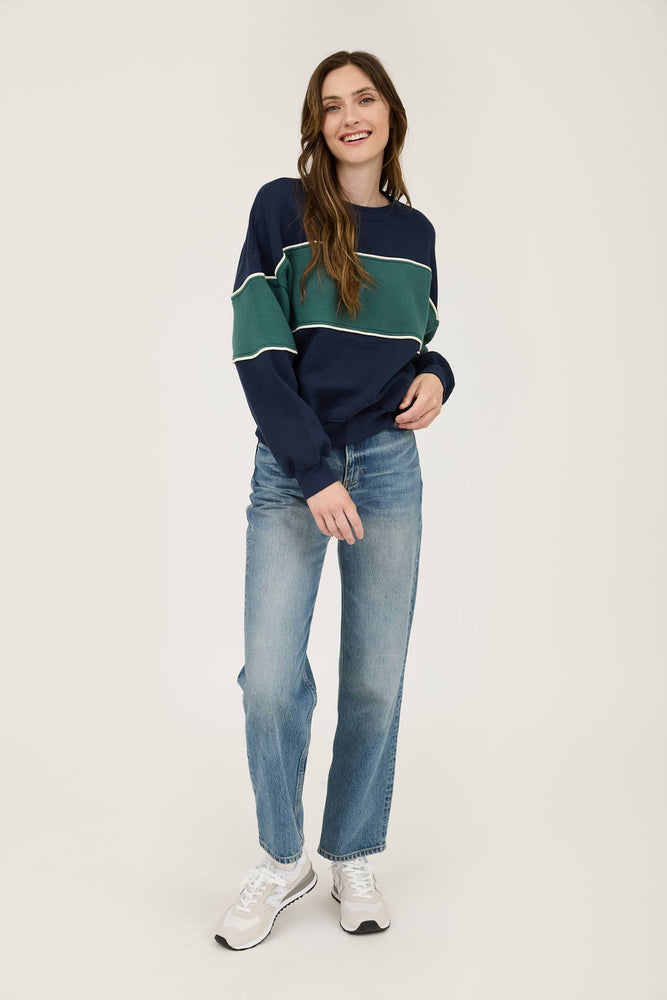 Retro Colorblock Stripe Sweatshirt
