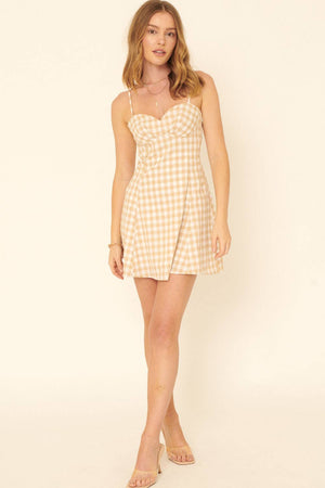 Country Sweetheart Plaid Strappy Mini Dress
