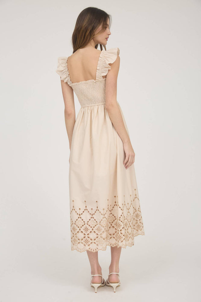 
                
                    Load image into Gallery viewer, Once Upon A Dream Eyelet Midi Dress
                
            
