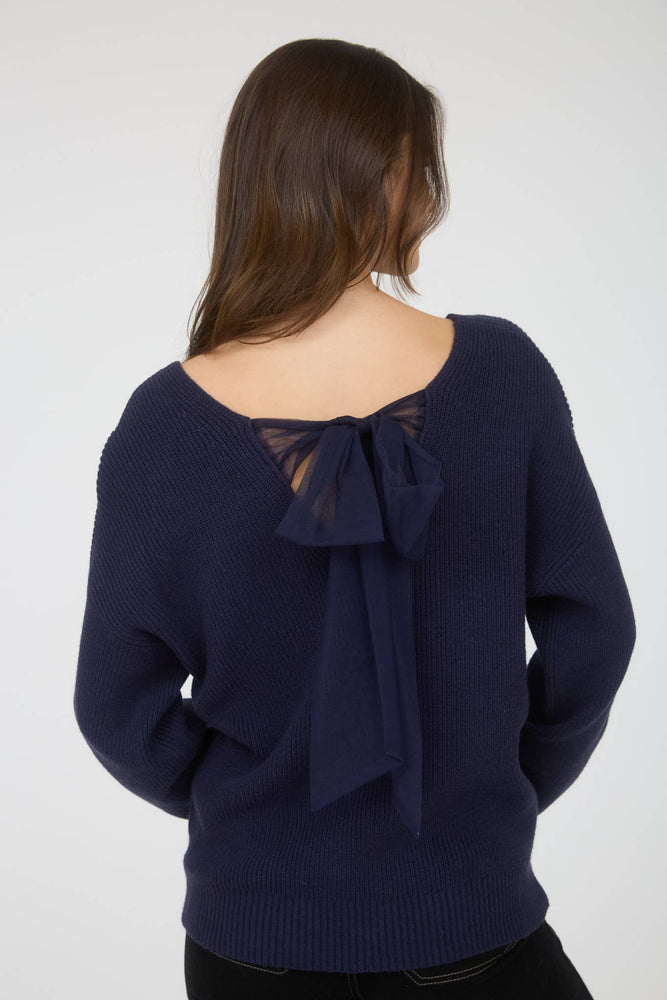Always Yours Chiffon Bow Sweater