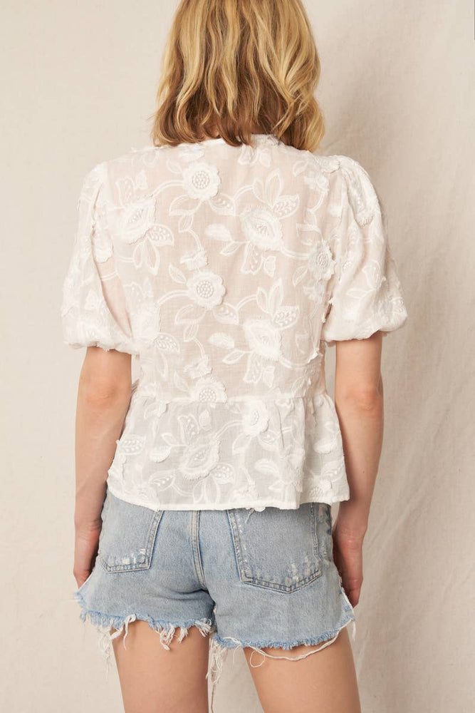 
                
                    Load image into Gallery viewer, Delicate Flower Tie Front Top
                
            