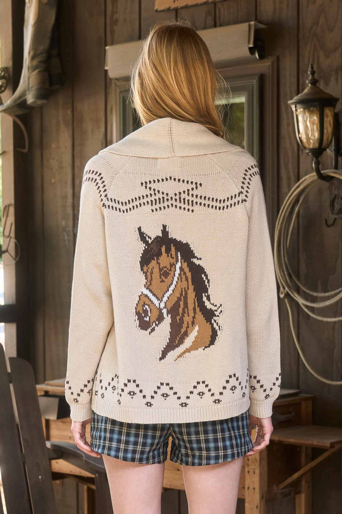 Western Horse Knit Cardigan