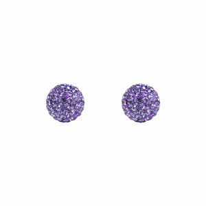 Park and Buzz radiance stud. Sparkle ball earrings. Hillberg and Berk. Canadian Brand. Glitter ball earrings. Grape purple sparkle earrings jewelry jewellery. Valentines gift.