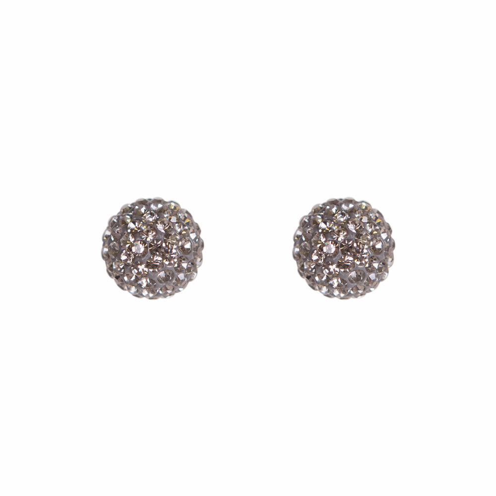 Park and Buzz radiance stud. Sparkle ball earrings. Hillberg and Berk. Canadian Brand. Glitter ball earrings. Charcoal sparkle earrings jewelry jewellery