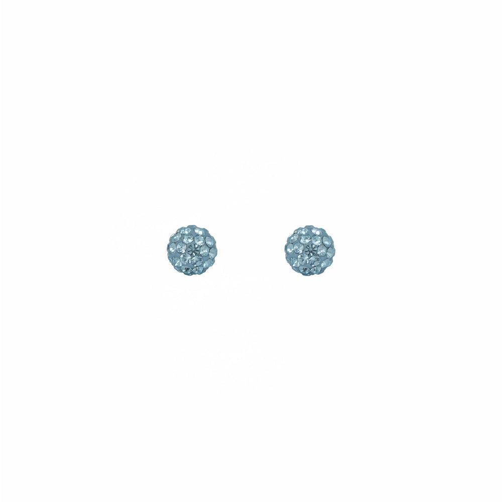 
                
                    Load image into Gallery viewer, Park and Buzz radiance stud. Sparkle ball earrings. Hillberg and Berk. Canadian Brand. Glitter ball earrings. Aquamarine blue sparkle earrings jewelry jewellery. Valentines gift.
                
            