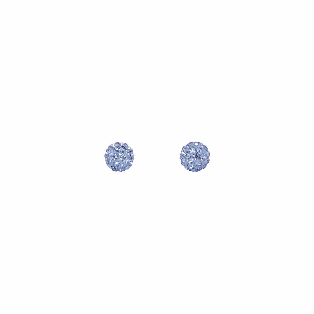 Park and Buzz radiance stud. Sparkle ball earrings. Hillberg and Berk. Canadian Brand. Glitter ball earrings. Denim blue sparkle earrings jewelry jewellery