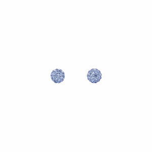 Park and Buzz radiance stud. Sparkle ball earrings. Hillberg and Berk. Canadian Brand. Glitter ball earrings. Denim blue sparkle earrings jewelry jewellery