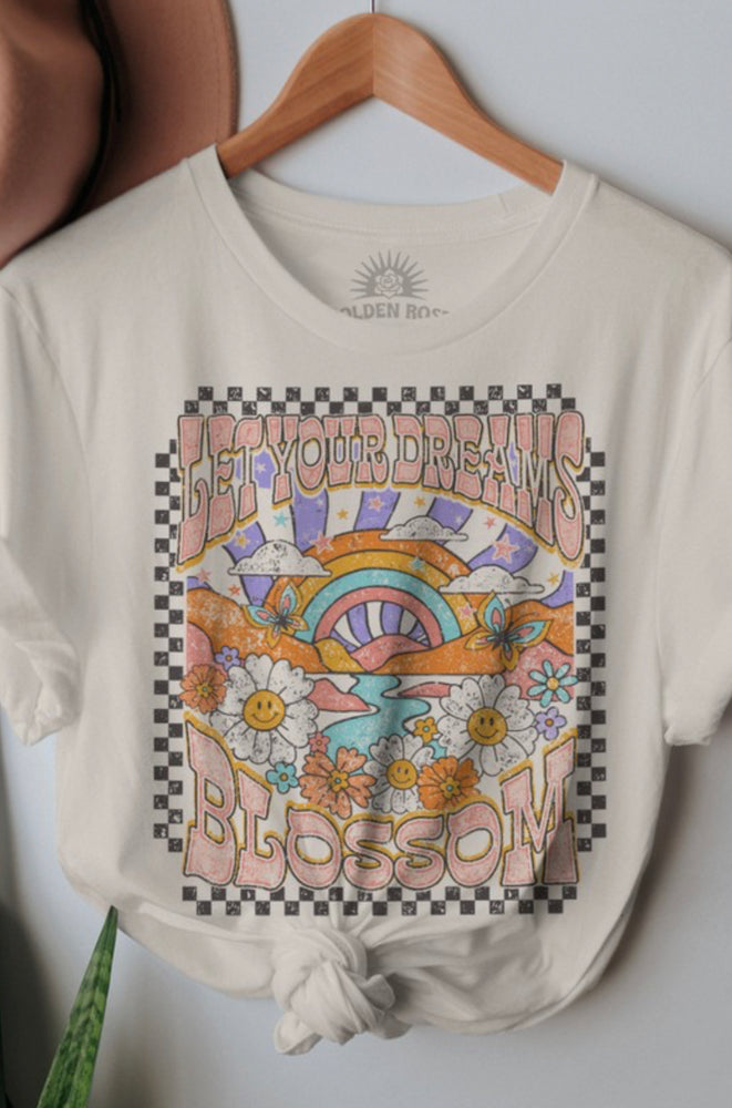 Let Your Dreams Blossom Retro Oversized T Shirt